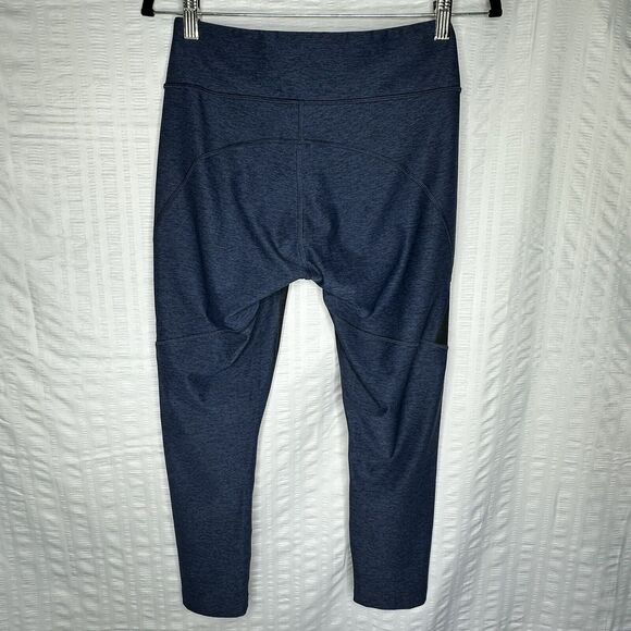 Outdoor Voices Leggings Womens Medium Blue Black Two Tone Crop Workout Gym - Picture 6 of 12